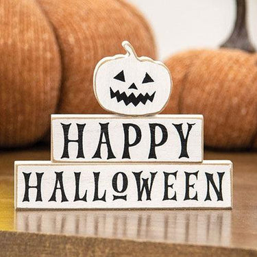 3 Set Happy Halloween & Pumpkin Blocks - The Fox Decor
